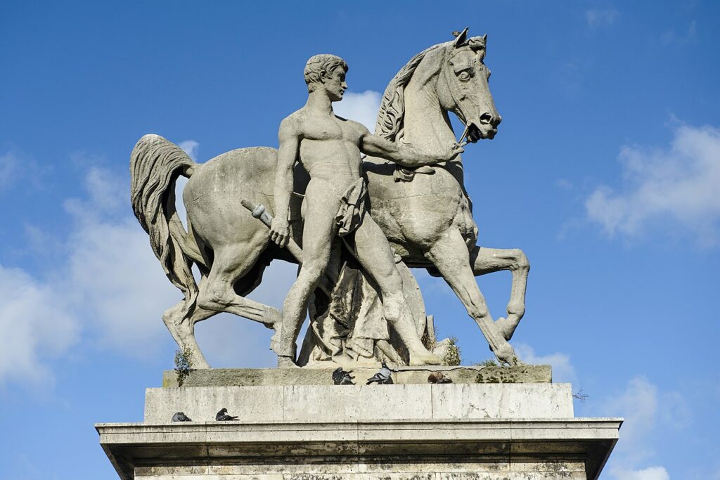 1853 Cavalier romain et son cheval