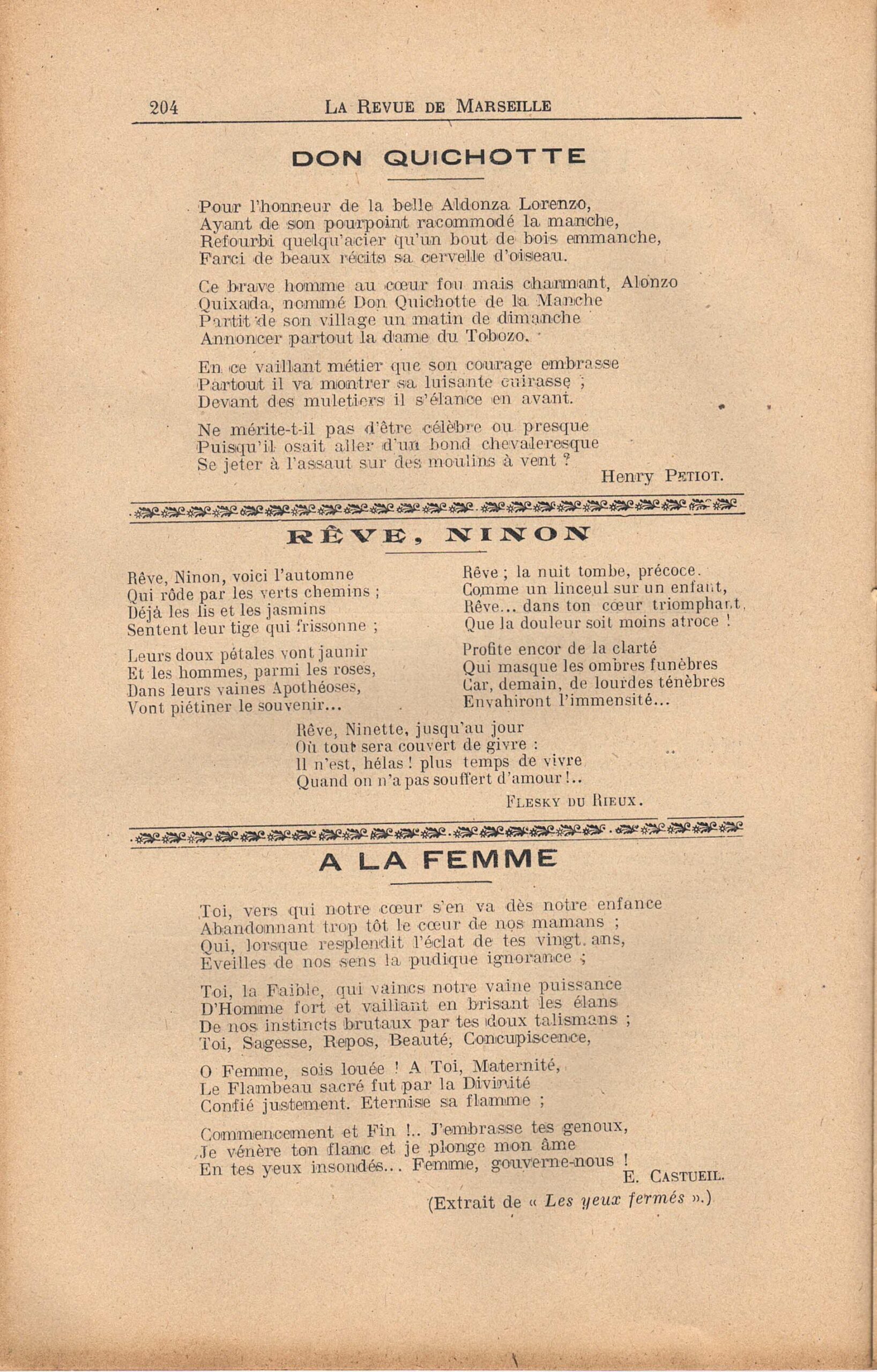 1919 12 28 La Revue de Marseille numéro 7 Don Quichotte