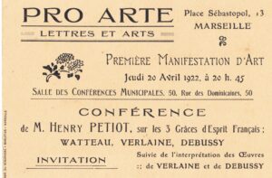 20 04 1922 Henry Petiot Conférence Pro Arte