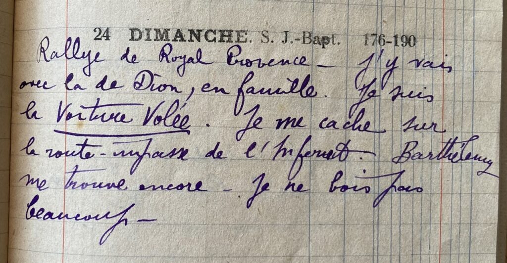 24 juin 1928 Rallye Royal Provence