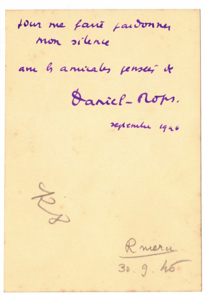 30 09 1946 Daniel Rops verso
