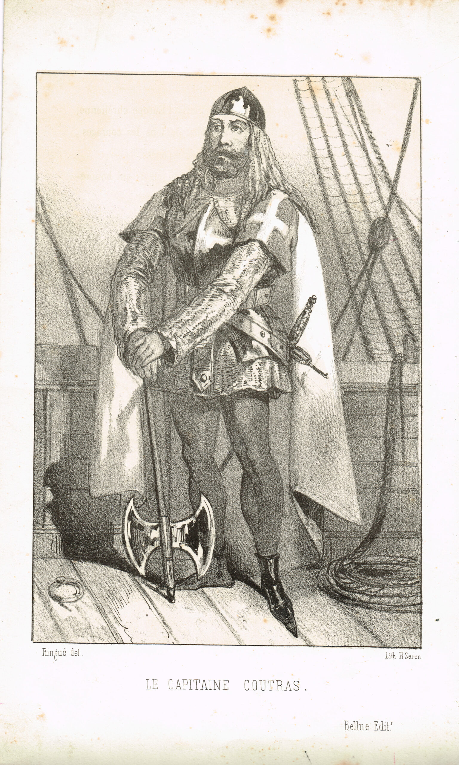Le Capitaine Coutras gravure originale