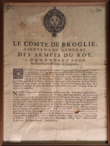 Comte De Broglie le 30 septembre 1689