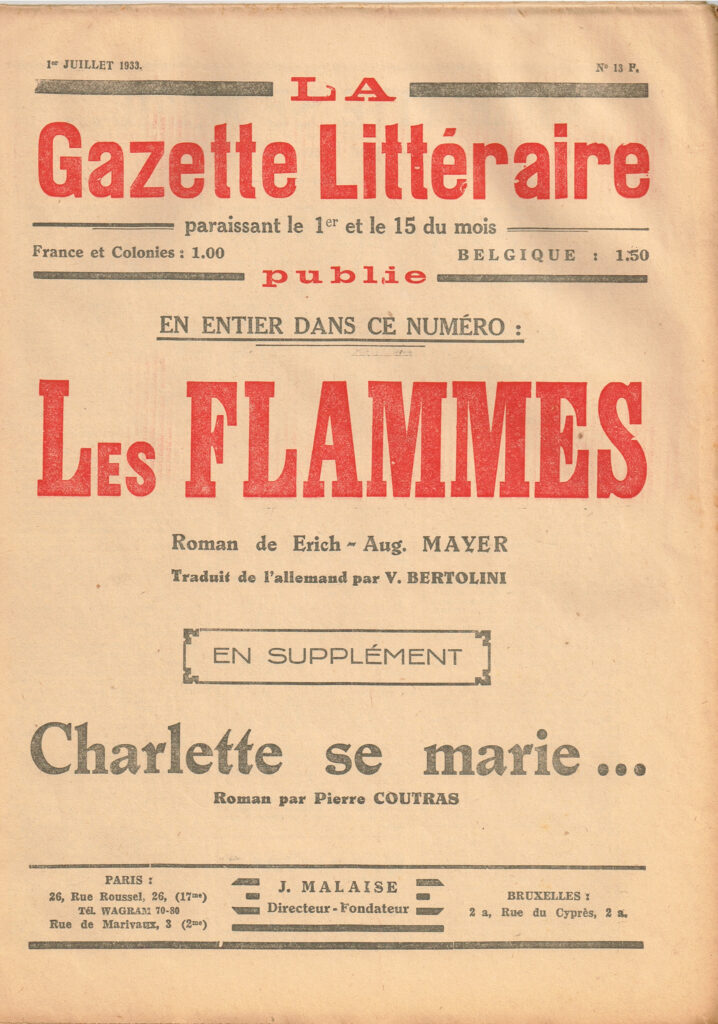 Gazette Littéraire 1er juillet 1933