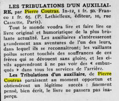 La Gazette de Biarritz Bayonne et St Jean de Luz du 23 juin 1916 sur Les Tribulations d'un poilu