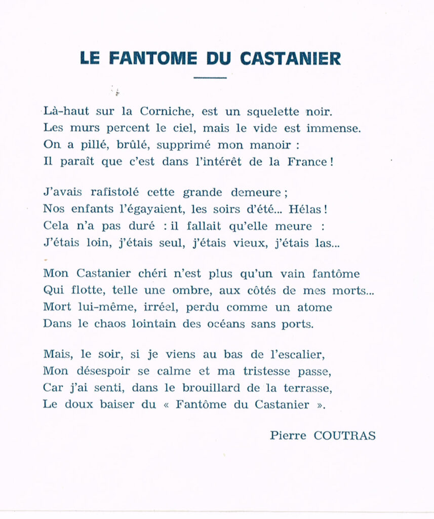 Le Fantome du Castanier carte poème