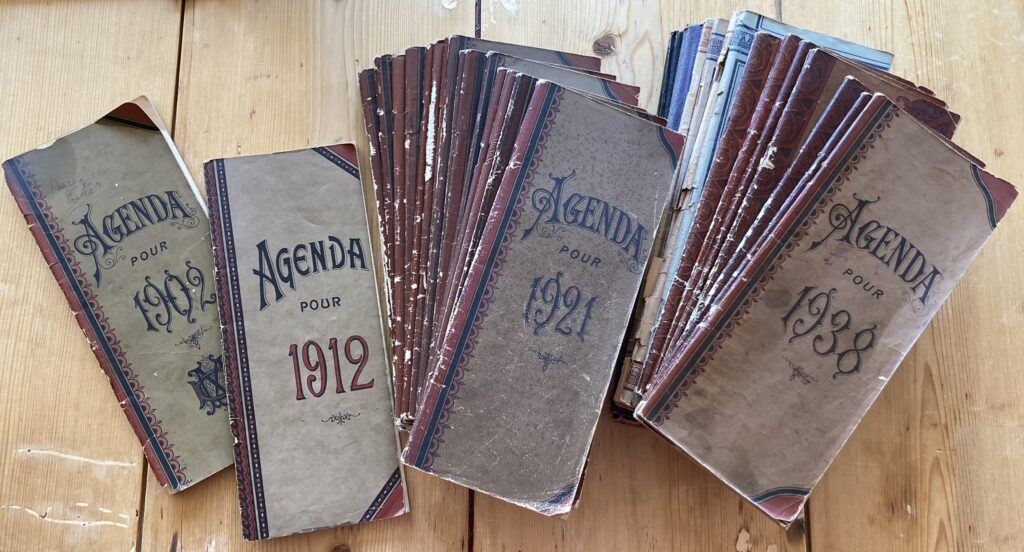 Les agendas de 1902 à 1951