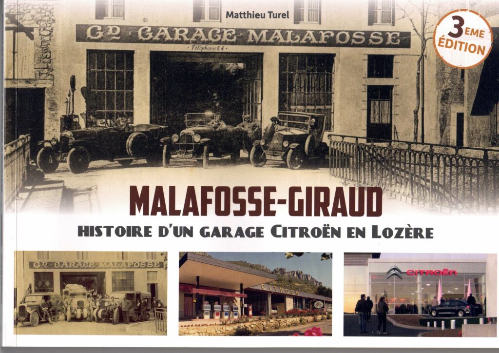 Livre Malafosse-Giraud Histoire d'un garage Citroën en Lozère