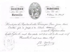 Pierre Certificat de Baptême 23 octobre 1889