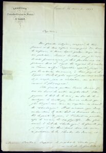 Lettre Consulat Bey de Tunis