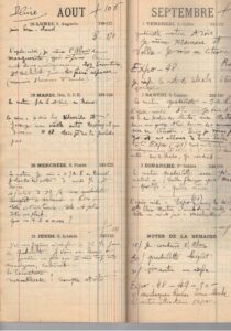 agenda aout 1922 Alva de Marguerite